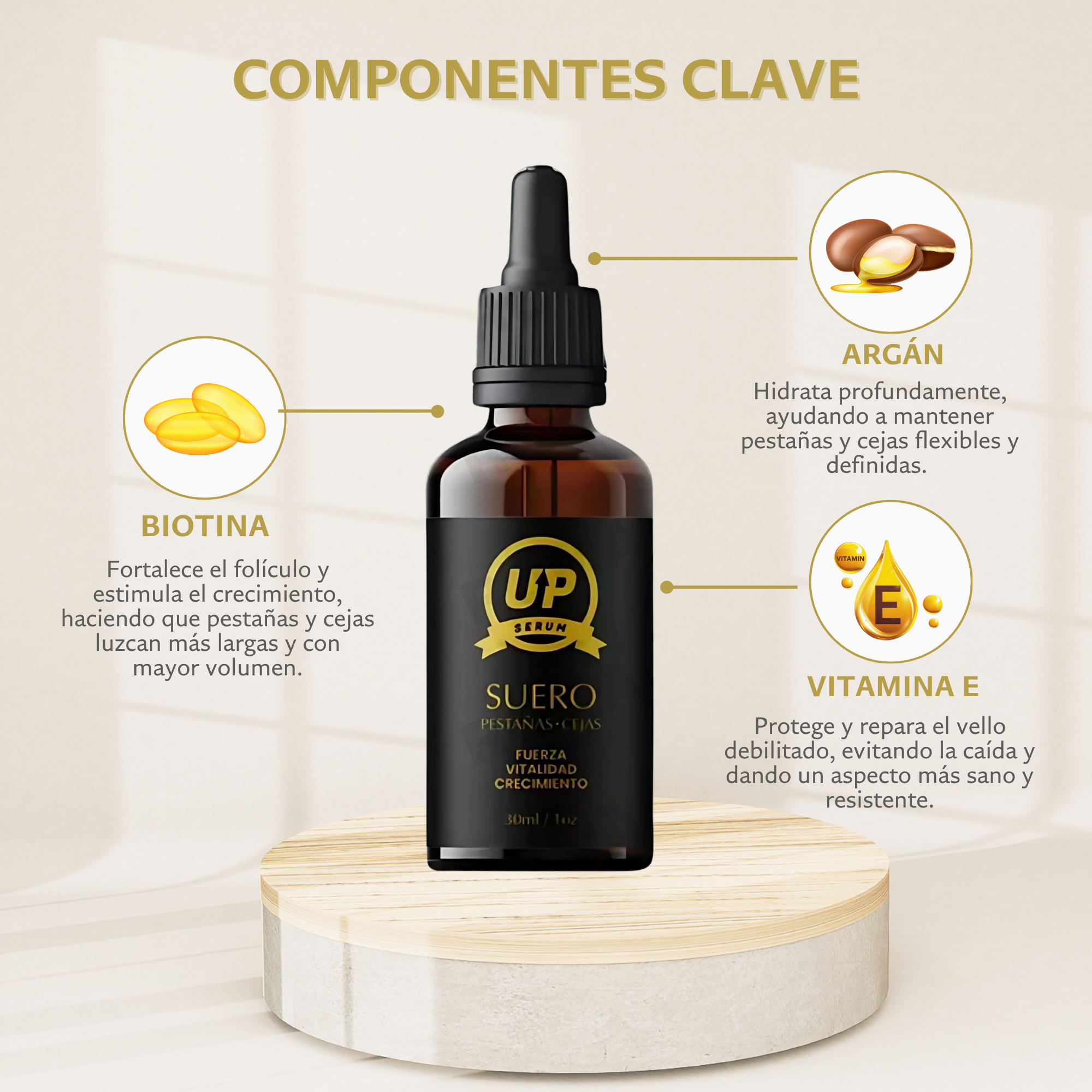 SERUM UP Alargamiento de Pestañas y Cejas